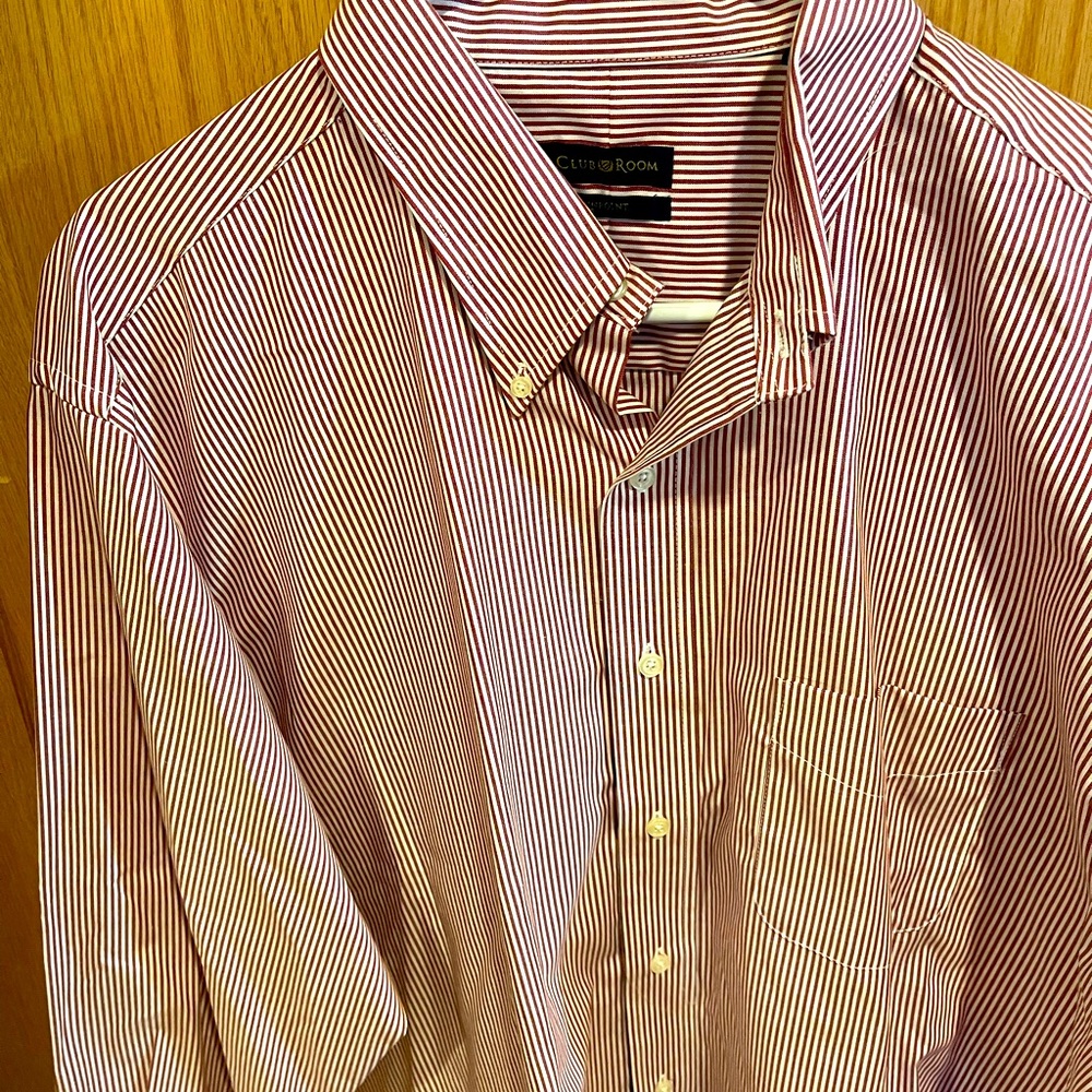 Club Room - red and white long sleeved striped